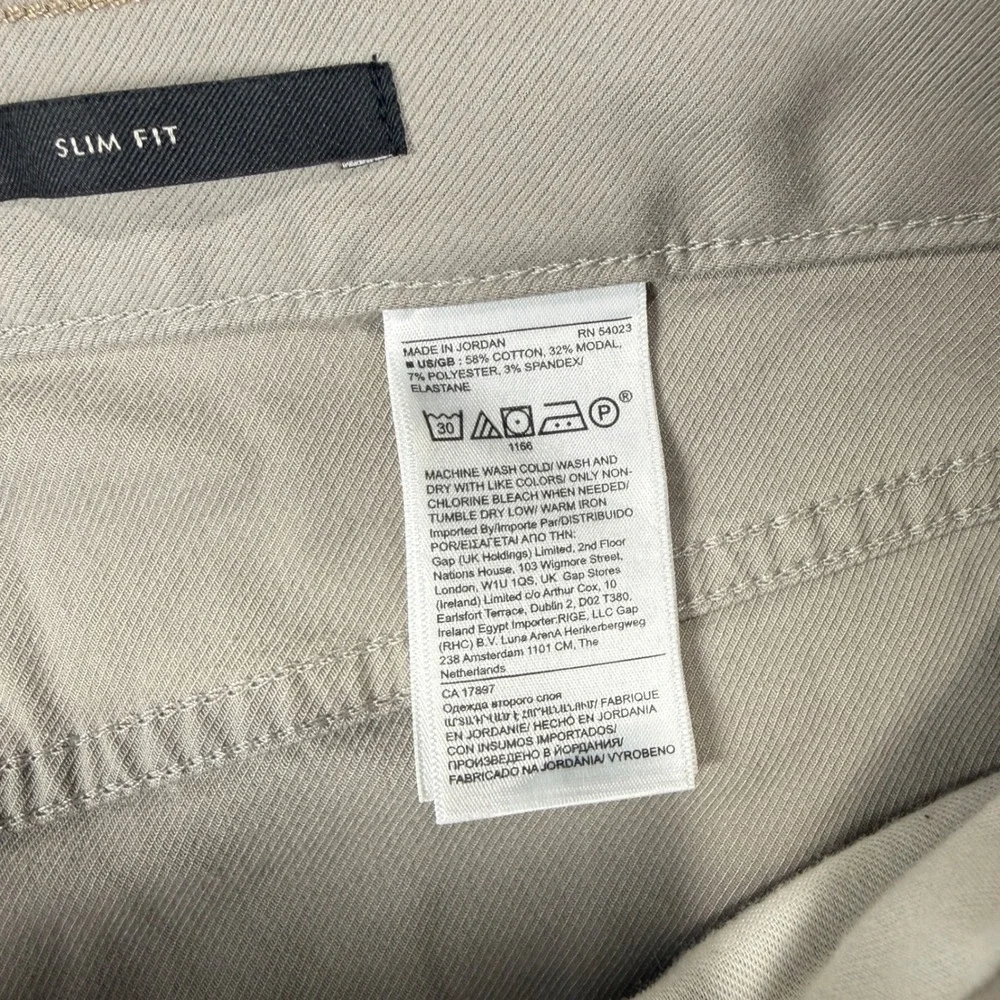 NEW Banana Republic Traveler Pants Mens 34x32 Tan Slim Fit Chino Khaki